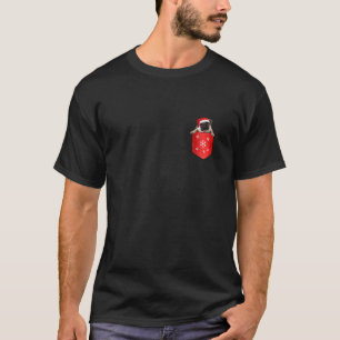 メリークリスマスドッグサンタパグインザポケットクリスマスB Tシャツ