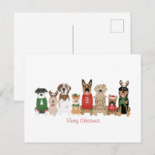 メリークリスマスドッグスレッド・グリーン ポストカード (正面/裏面)