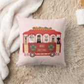 メリークリスマスドッグズホリデートロリー クッション (ブランケット)