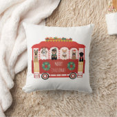 メリークリスマスドッグズホリデートロリー クッション (ブランケット)