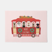 メリークリスマスドッグズホリデートロリー ドアマット (正面)