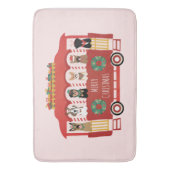 メリークリスマスドッグズホリデートロリー バスマット (正面縦)