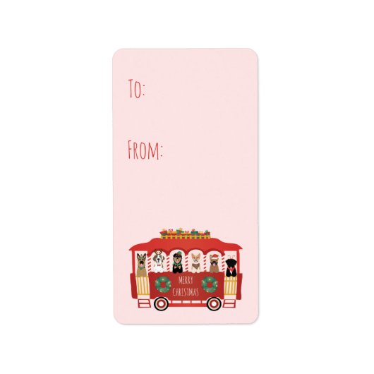 メリークリスマスドッグズホリデートロリー ラベル (正面)