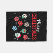 メリークリスマスドッグポーズライトおもしろいクリスマス女性 フリースブランケット (正面(横))