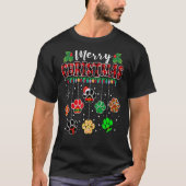 メリークリスマスドッグポープリントバッファロープレイド赤Ug Tシャツ (正面)