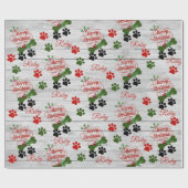 メリークリスマスドッグ名を追加ボーン&パウェットラップ ラッピングペーパー (フラット)