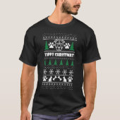 メリークリスマスドッグ英語ブルドッグ醜いクリスマス Tシャツ (正面)
