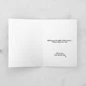 メリークリスマスドッグ赤い緑の手がペットの写真をプリント シーズンカード (内部)