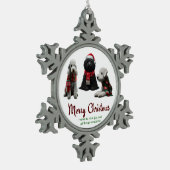 メリークリスマスドッグ スノーフレークピューターオーナメント (左)