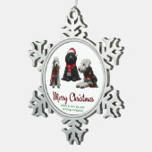 メリークリスマスドッグ スノーフレークピューターオーナメント (右)