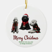 メリークリスマスドッグ セラミックオーナメント (正面)