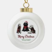 メリークリスマスドッグ セラミックボールオーナメント (正面)