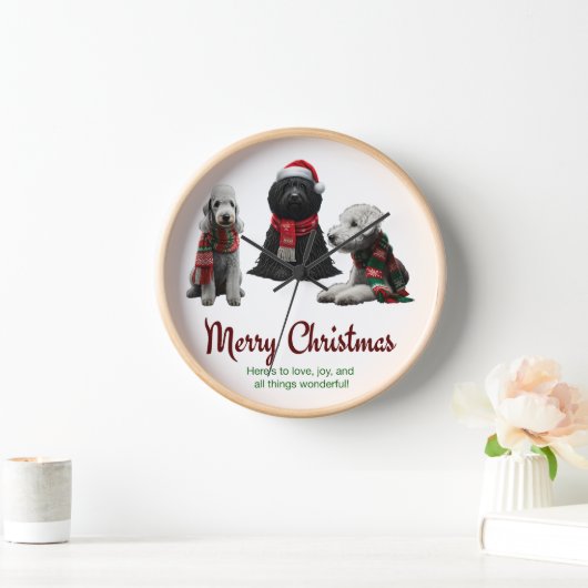 メリークリスマスドッグ 壁時計 (ホーム)