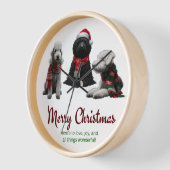 メリークリスマスドッグ 壁時計 (傾斜)