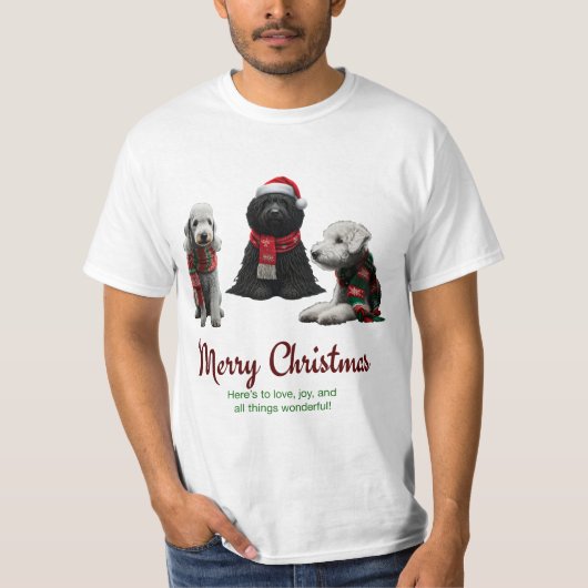 メリークリスマスドッグ Tシャツ (正面)
