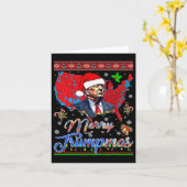 メリークリスマスドナルドトランプサンタファミリークリスマス カード (黄色い花)