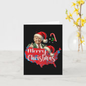 メリークリスマスドナルドトランプ赤カバレッジマップクリスマス カード (黄色い花)