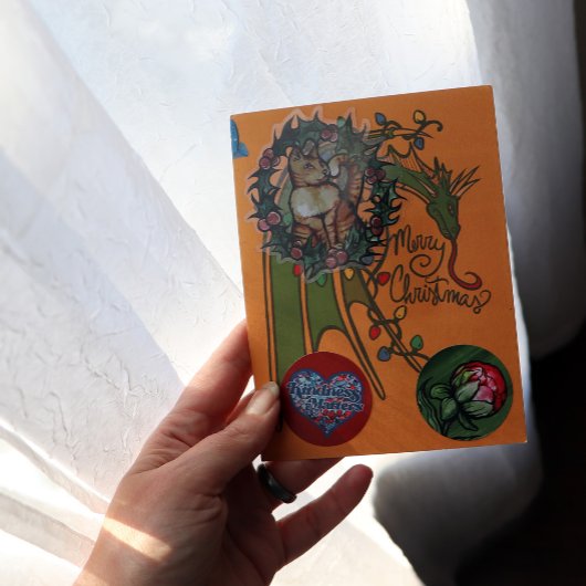 メリークリスマスドラゴンギークホリデー シーズンポストカード