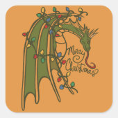 メリークリスマスドラゴンギークホリデー スクエアシール (正面)