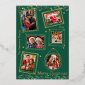 メリークリスマスドードルフレ数々のーム写真フローラ 箔シーズンカード (正面)