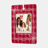 メリークリスマスドードルボウ写真レッドプリド水牛 メタルオーナメント (正面左)