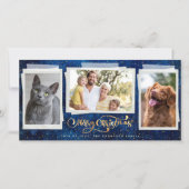 メリークリスマスナイト金ゴールドスター3 Photo Collage シーズンカード (正面)