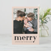 メリークリスマスナチュラルプレイドチェック写真 シーズンカード (スタンド正面)