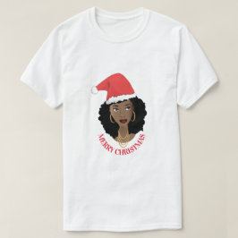メリークリスマスナチュラルヘア美しい Tシャツ