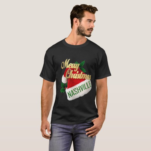 メリークリスマスナッシュビルメンズTシャツ Tシャツ (正面フル)