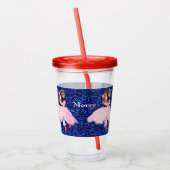 メリークリスマスナッツクラッカーバレリーナダークヘア アクリルタンブラー (左)