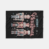 メリークリスマスナツクラッカーバレエフェスティバルクリスマスメンズ フリースブランケット (正面(横))