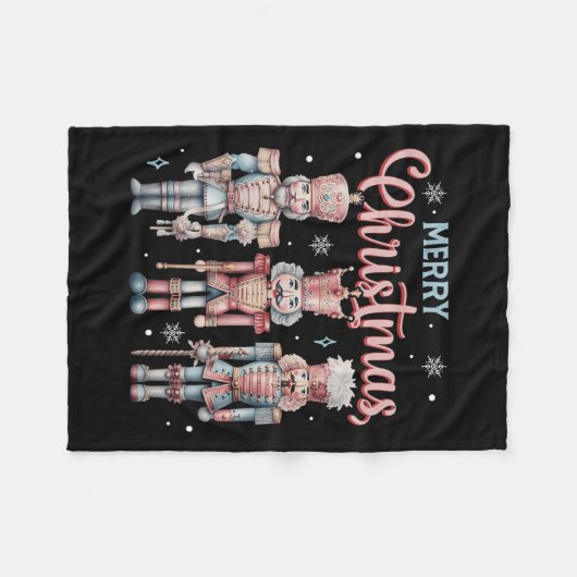 メリークリスマスナツクラッカーバレエフェスティバルクリスマスメンズ フリースブランケット (正面(横))