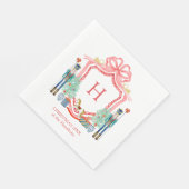 メリークリスマスナツクラッカーモノグラム スタンダードランチョンナプキン (角)