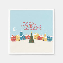 メリークリスマスナプキンズ | ホリデーパーティー スタンダードカクテルナプキン