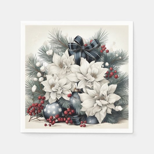 メリークリスマスナプキン スタンダードカクテルナプキン (正面)