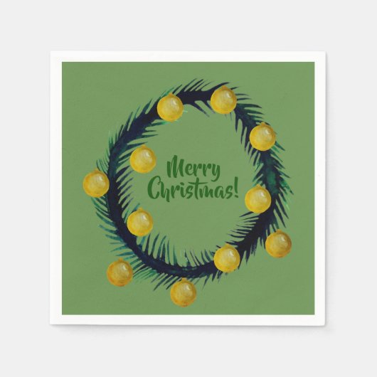 メリークリスマスナプキン スタンダードカクテルナプキン (正面)