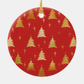 メリークリスマスナンナ&グランダー – 赤金ゴールド写真 セラミックオーナメント (裏面)