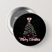メリークリスマスナースおもしろいPICUナースクリスマス 缶バッジ (正面&裏面)