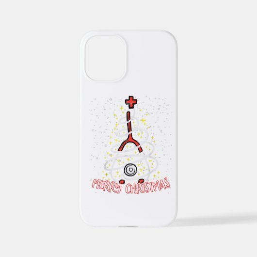 メリークリスマスナースおもしろいPICUナースクリスマス iPhoneケース (裏面)