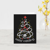 メリークリスマスナースクリスマススクラブトップ女性ステトス カード (黄色い花)