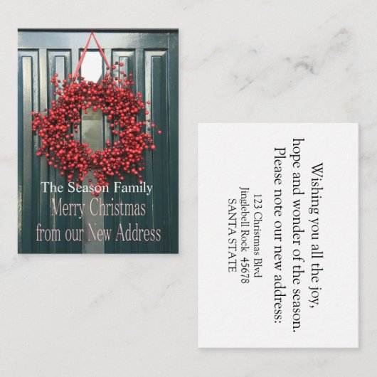 メリークリスマスニューアドレスレッドベリーリース エンクロージャーカード (正面/裏面)