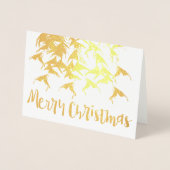 メリークリスマスニューイヤータイポグラフィシルバーフォイル 箔カード (正面)