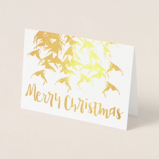 メリークリスマスニューイヤータイポグラフィシルバーフォイル 箔カード (正面)