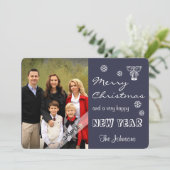 メリークリスマスニューイヤーパーソナライズされたフォトレッド シーズンカード (スタンド正面)