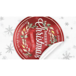 メリークリスマスニューイヤーフローラレッドベリーアドレス ラウンドシール