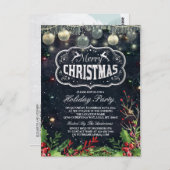 メリークリスマスニューイヤーホリデーパーティーお祝い ポストカード (正面/裏面)