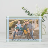 メリークリスマスニューイヤーモダンプレイド家族の写真 シーズンカード (スタンド正面)