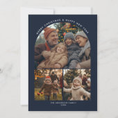 メリークリスマスニューイヤー家族のおもしろいアーチ写真 シーズンカード (正面)