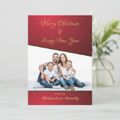 メリークリスマスニューイヤー家族の写真のカスタム シーズンカード (スタンド正面)