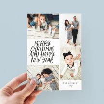 メリークリスマスニューイヤー4フォトコラージュ